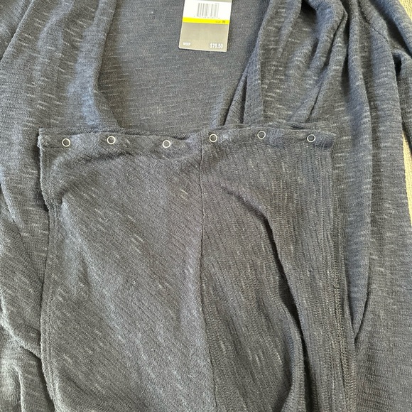 DKNY Women's Charcoal Drape Front Convertible Cardigan - Picture 5 of 9